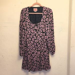 kate spade Black Dress with Pink Floral Print